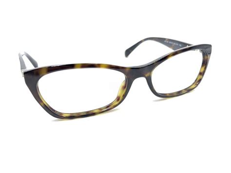 Prada Brown Gold Tortoise Cat Eye Glasses Italy SPR07P 2AU 